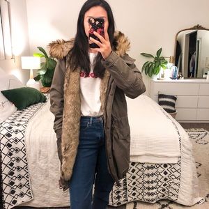 ASOS faux fur lined parka